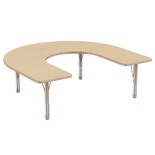 60" x 66" Horseshoe T-Mold Activity Table with Adjustable Chunky Legs - Maple/Maple/Sand