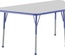 30" x 60" Trapezoid T-Mold Adjustable Activity Table with Standard Ball - Gray Top/Standard Leg