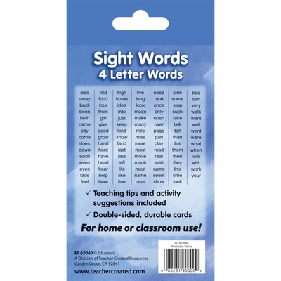 Sight Words Flash Cards - 4 Letter Words