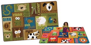 Animal Sounds Toddler Rug, 6' x 9' Rectangle, Nature's Colors