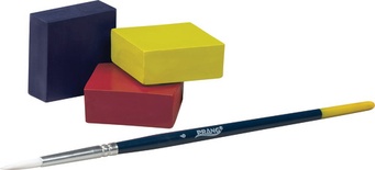 Prang® Tempera Cake Set, 9 Color Set w/ Brush