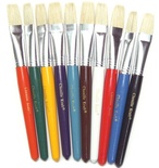 Creativity Street® Flat Handle Stubby Brushes, Set of 10