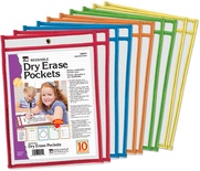 Reusable Dry Erase Pockets, Set of 10