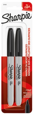 Sharpie® Fine Point Markers, Pack of 2, Black