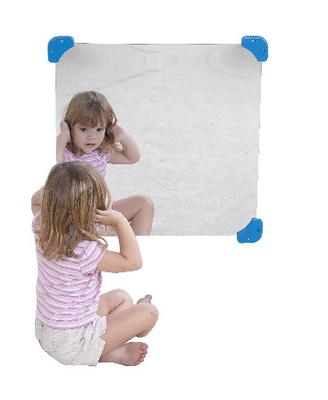 Mirror with Mirror Corners and Side Safes, 24" Square