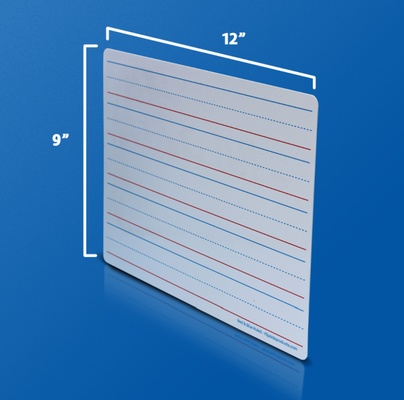 9" x 12" Red & Blue Ruled, Two-Sided, Dry Erase Learning Mat