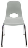 16" Stack Chair, Swivel Glide, Light Gray