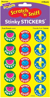 Friendly Fruit Stinky Stickers®, Large Round