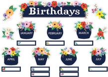 Wildflowers Birthdays Mini Bulletin Board Set