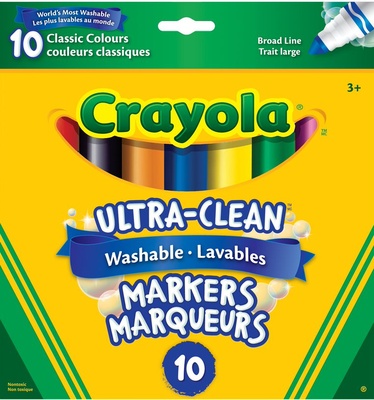 Crayola® Washable Broad-Line Markers, 10 Classic Colors