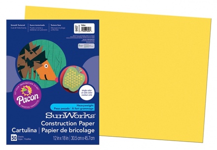 SunWorks® Construction Paper, 12" x 18", Yellow