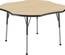48" x 48" Clover T-Mold Adjustable Activity Table with Standard Ball-Maple Top