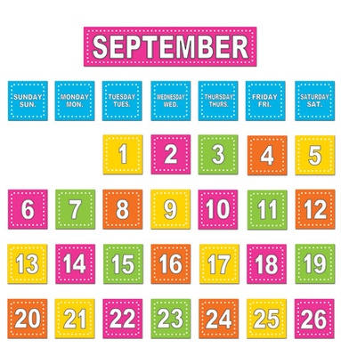 Calendar Pocket Chart, Black