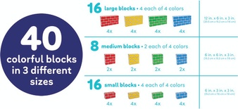 Easy-Stack Cardboard Blocks, 40 pieces