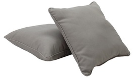 Presidio 24" x 24" Square Indoor/Outdoor Pillow with Piping, 2-Pack - Gray