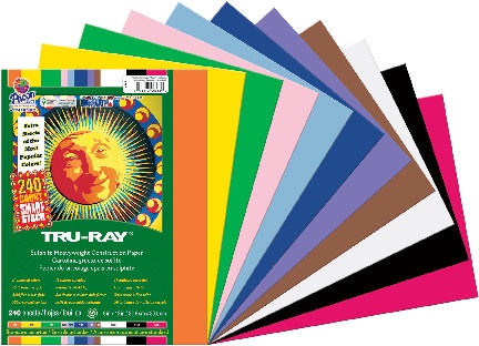 Tru-Ray® Sulphite Construction Paper Smart-Stack™, 9" x 12" Assorted