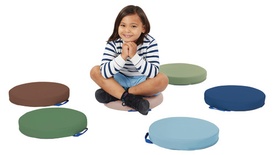 SoftScape™ Round Floor Cushions, Earthtone Colors, Set of 6