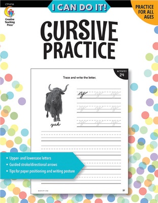 I Can Do It! Cursive Practice Workbook