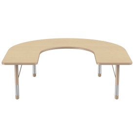 60" x 66" Horseshoe T-Mold Activity Table with Adjustable Chunky Legs - Maple/Maple/Sand