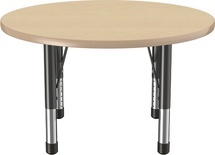 48" Round T-Mold Adjustable Activity Table with Chunky Leg/Maple Top