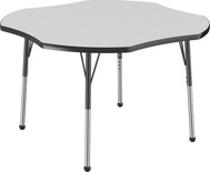 48" x 48" Clover T-Mold Adjustable Activity Table with Standard Ball-Gray Top