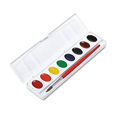 Prang® Oval Pan Watercolors, 8-Color Set With Brush