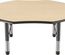 48" x 48" Clover T-Mold Adjustable Activity Table with Chunky Leg, Maple Top