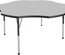 60" Flower T-Mold Adjustable Activity Table with Standard Ball, Gray Top