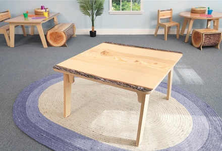 Nature View Live Edge Square Table, 20"H