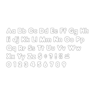 Uppercase/Lowercase Casual Solids Ready Letters® Combo Pack, Solid White 4"