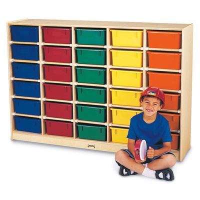 Jonti-Craft® 30 Tub Mobile Storage - with Colored Tubs