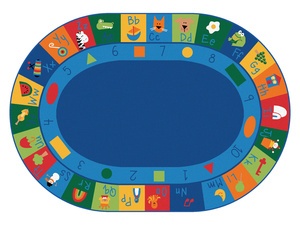 Learning Blocks Carpet, 8'3" x 11'8" Oval, Primary Colors