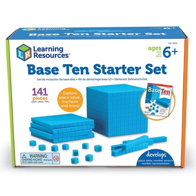 Base Ten Starter Set, Blue Plastic