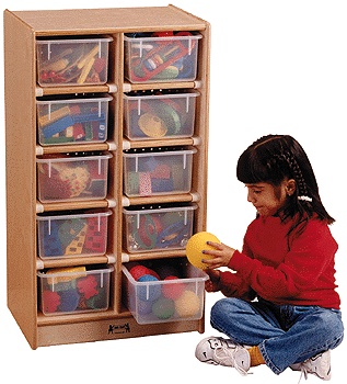 10 Tray Mobile Cubbie, Without trays